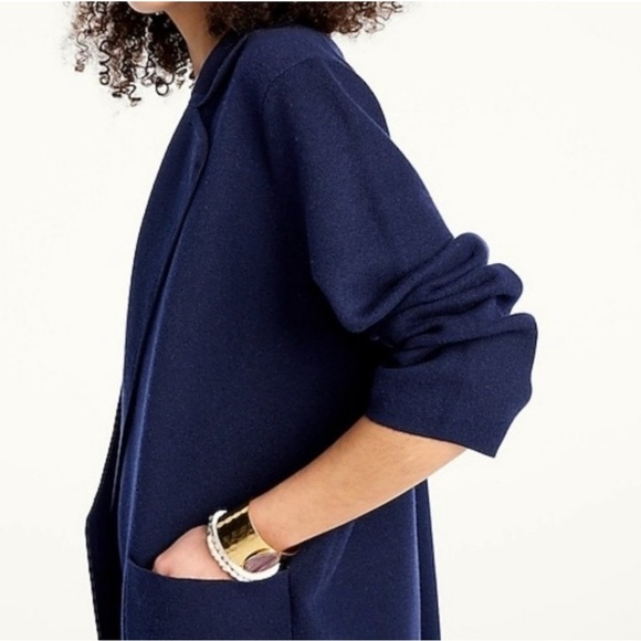 J. Crew Sophie open-front sweater-blazer Navy Sz Small - Picture 11 of 11